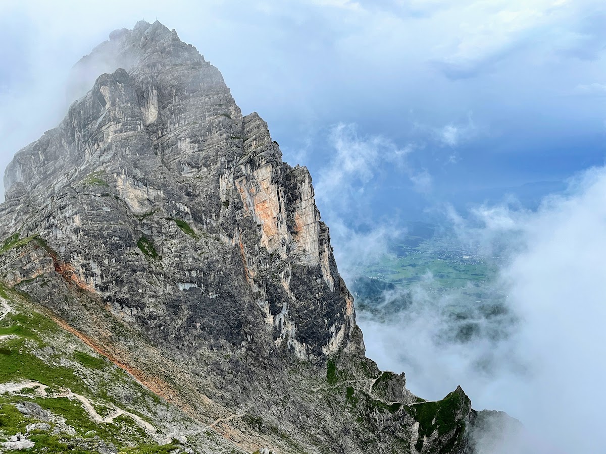 Mitterhorn Mountain. You can see the path to the house that we walked along.