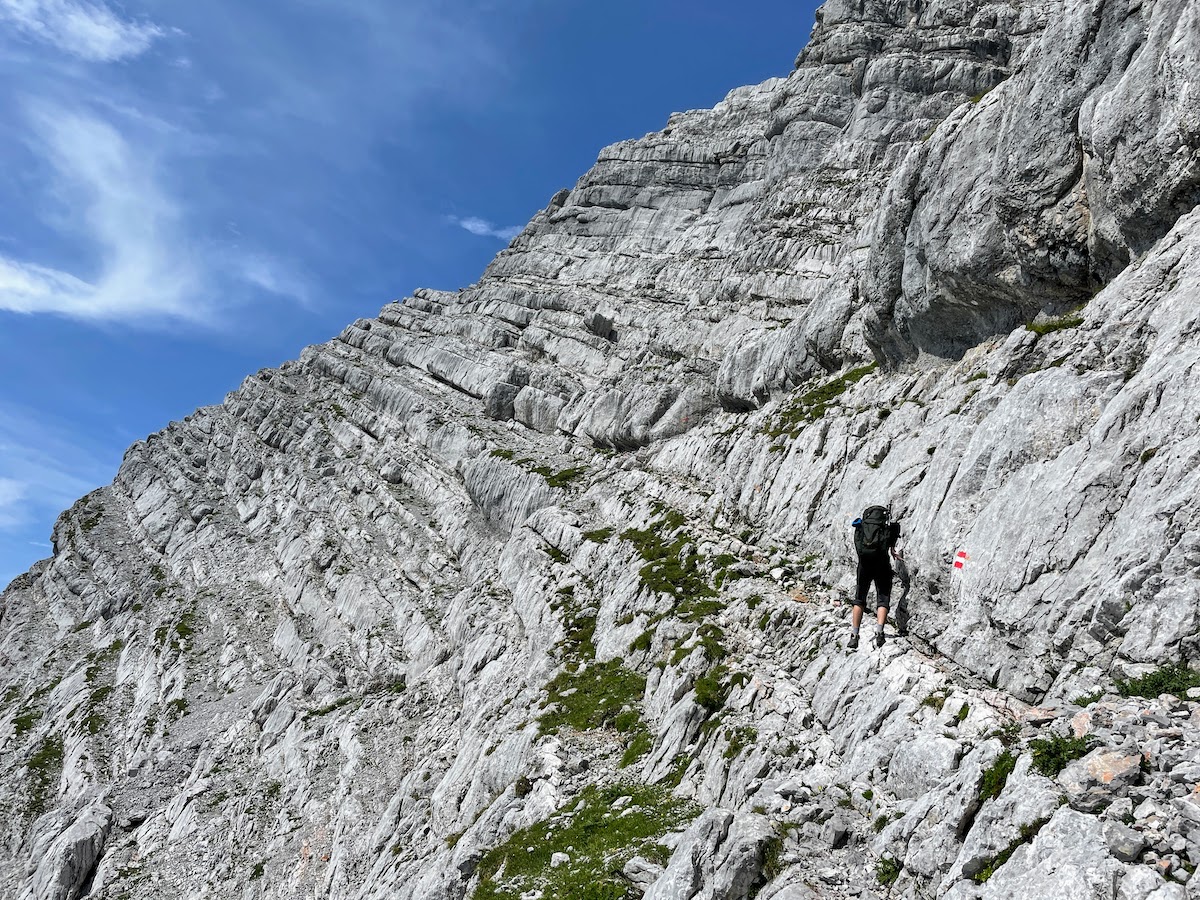 There are no photos of the scariest places for obvious reasons :) We’re climbing along the cliff.