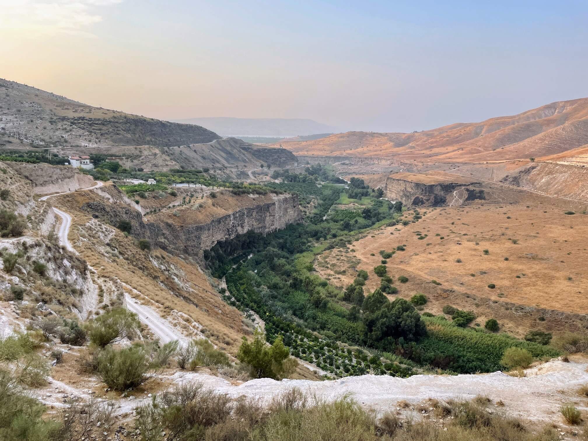 Driving along the border with Israel