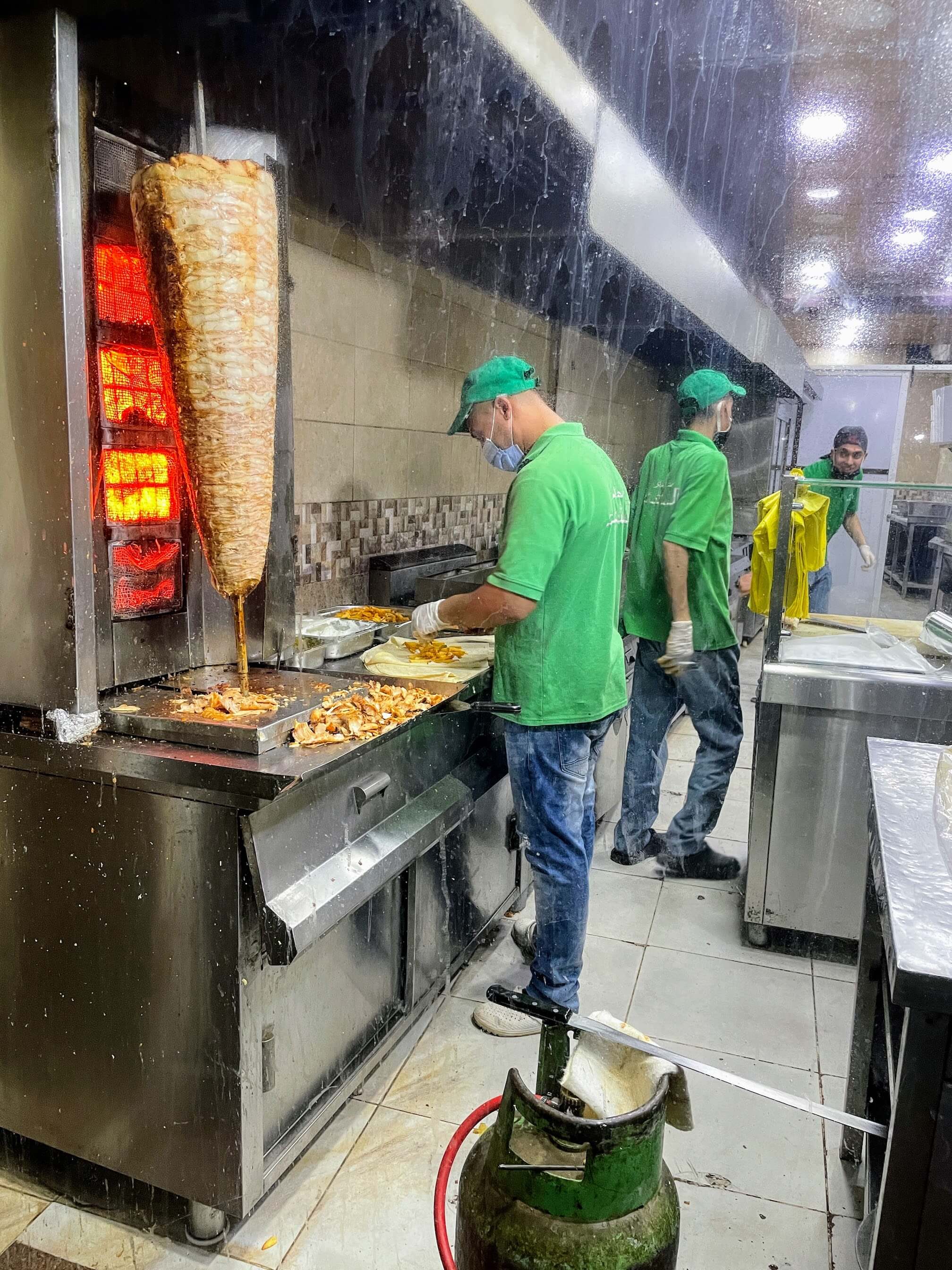 Our shawarma in the making