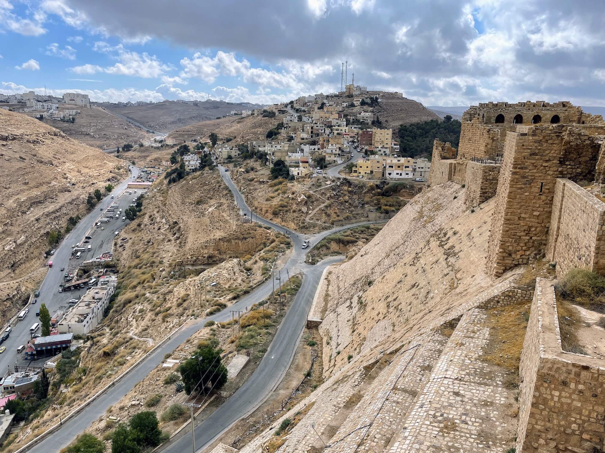 The city of Kerak is visible from the castle walls