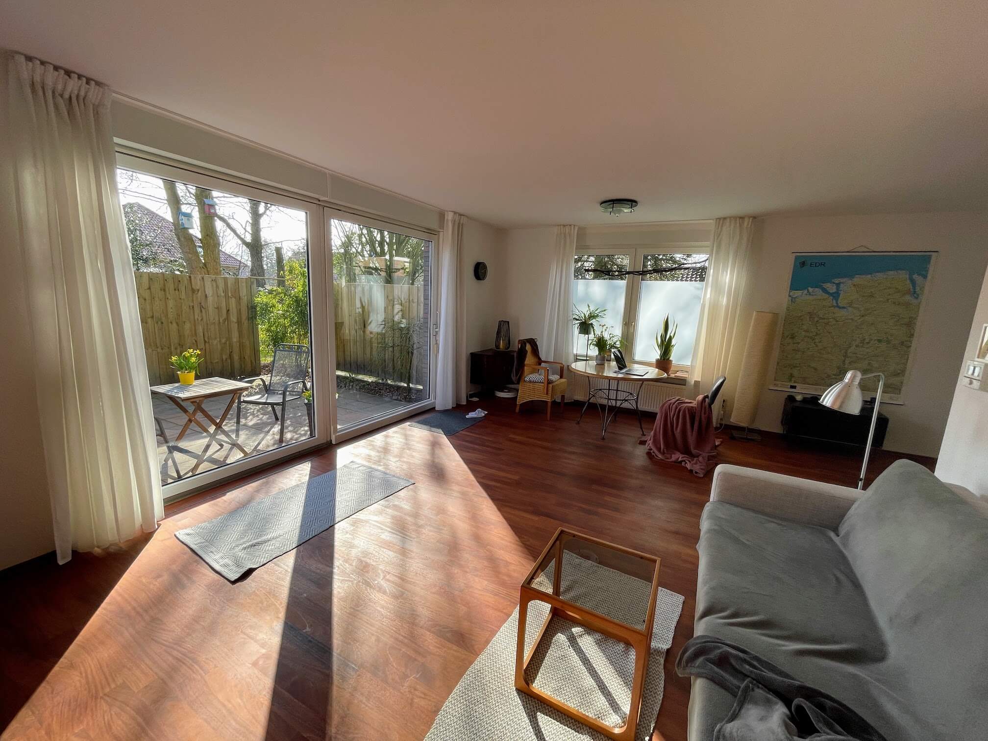 First floor of the house. A large room with a huge window