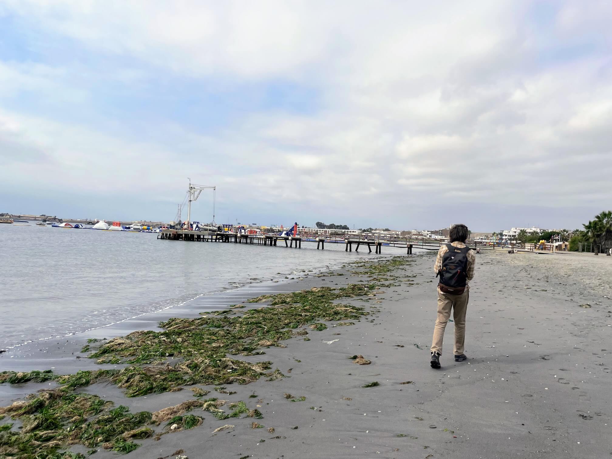Walking along the ocean