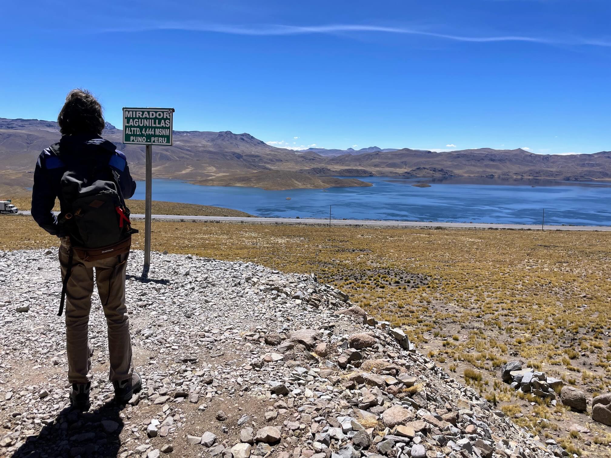 Lagunillas Lake. Elevation 4,444 meters above sea level.