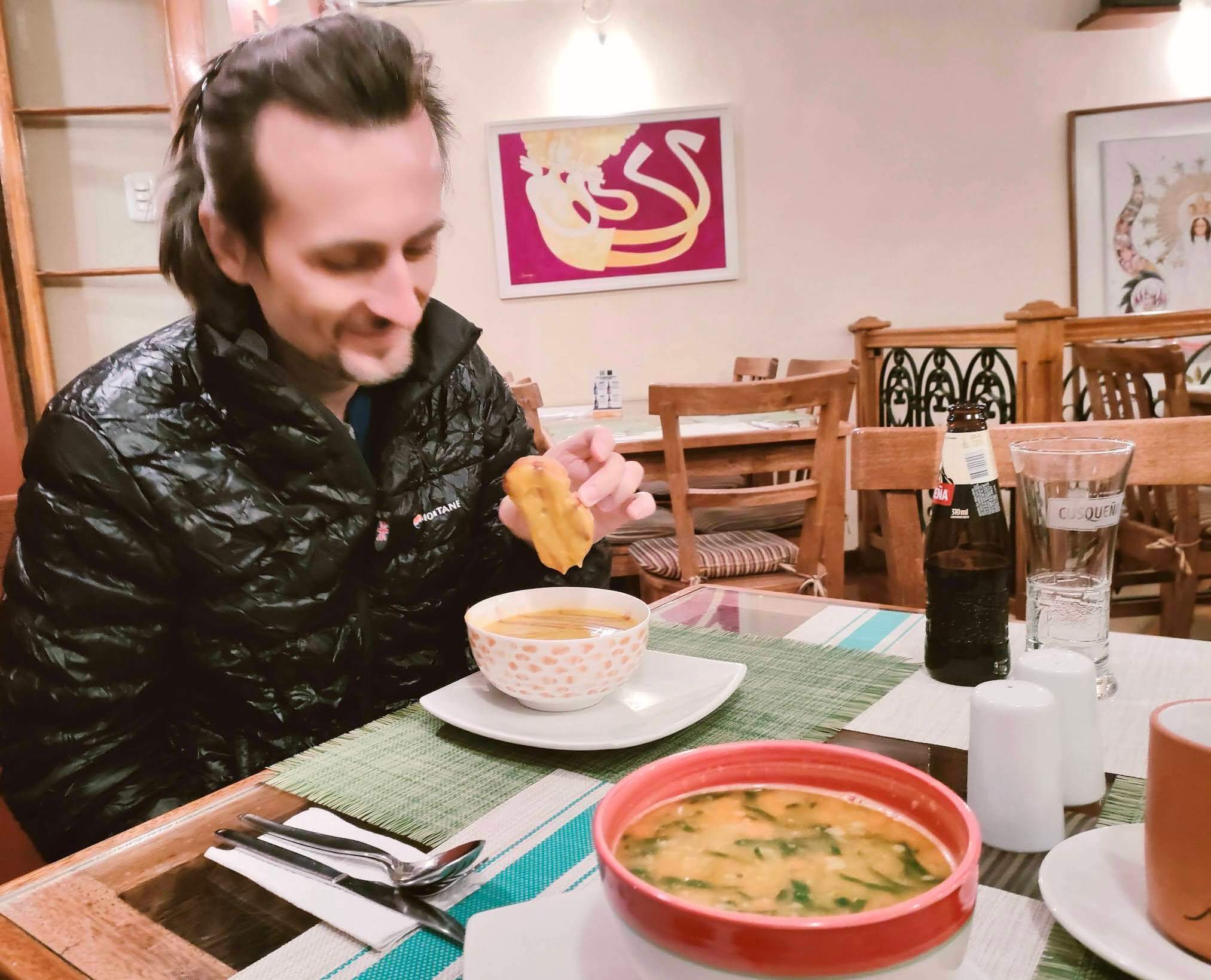 In the restaurant, soups.