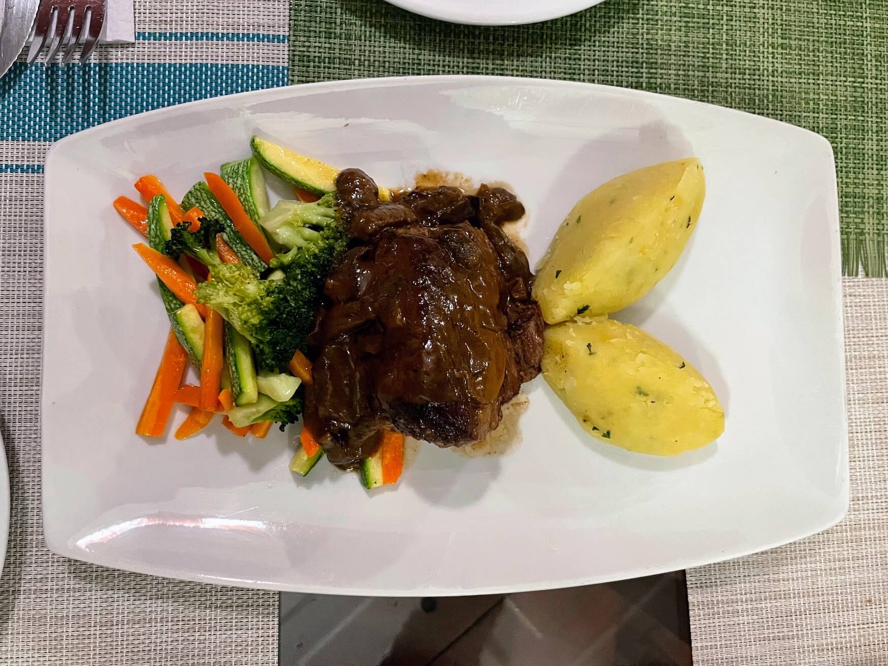 Main course. The meat was very tasty!
