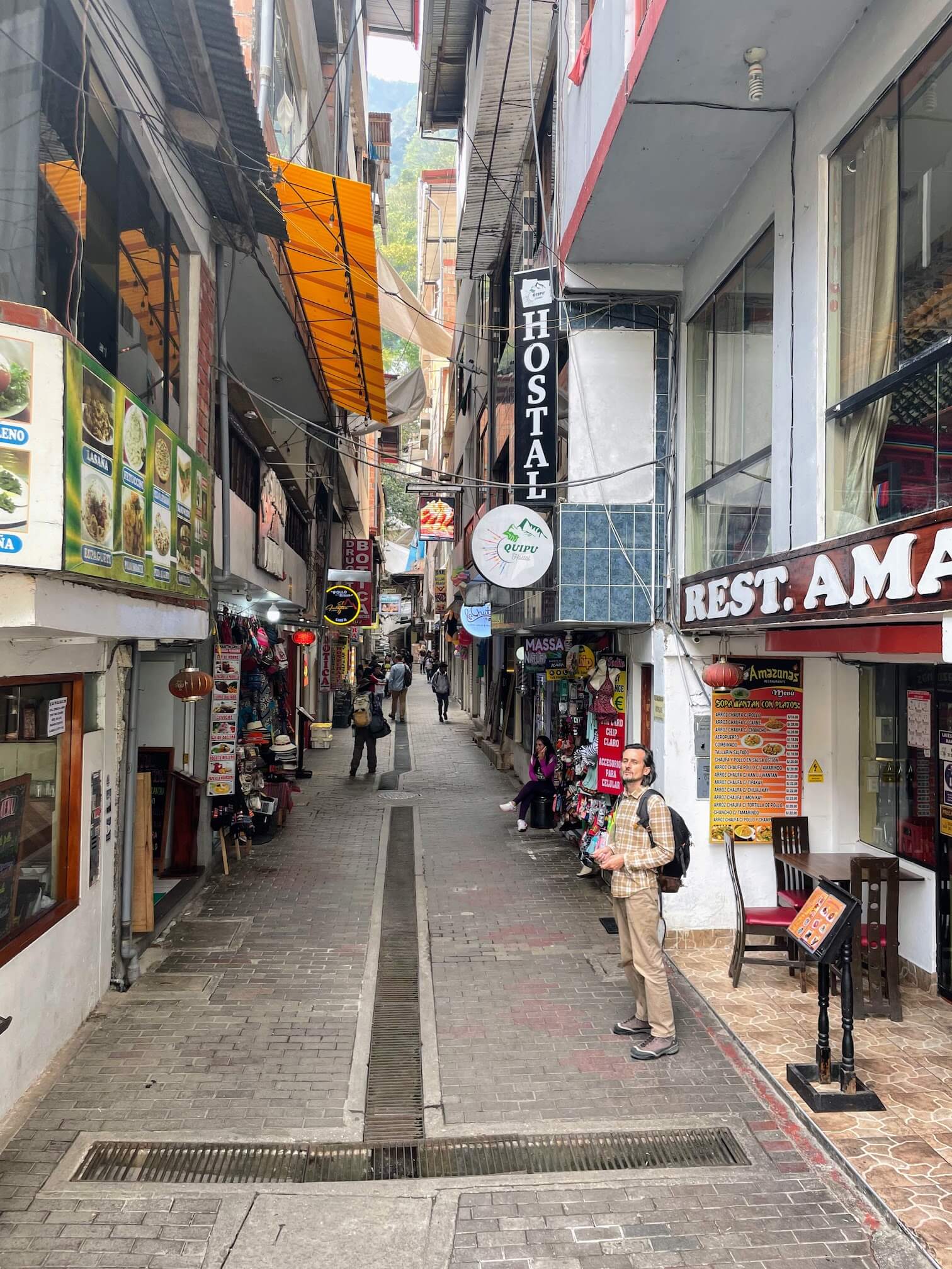 Aguas Calientes, the town below Machu Picchu, is a cluster of restaurants and hotels.