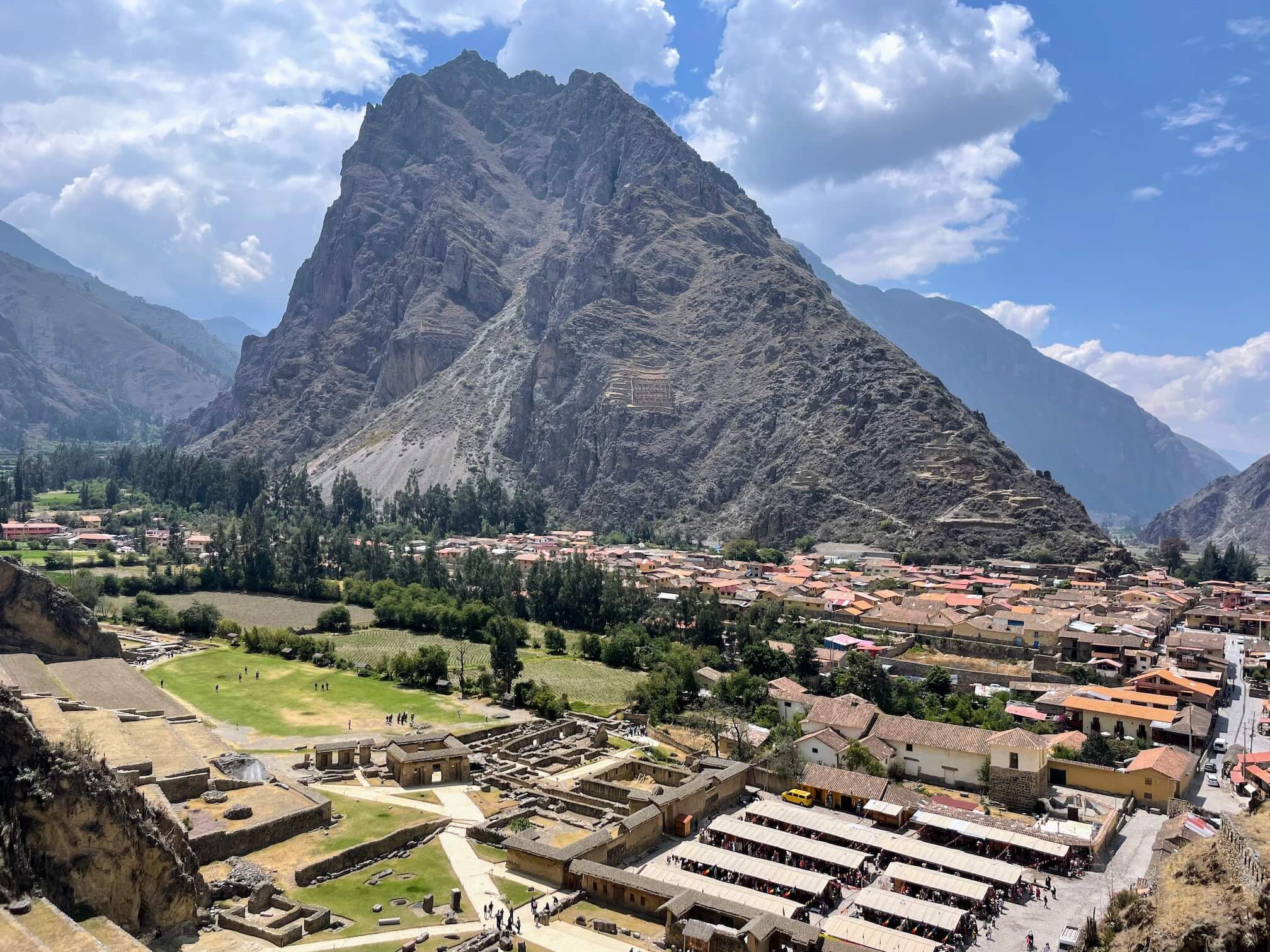 View from the upper terraces of the modern town