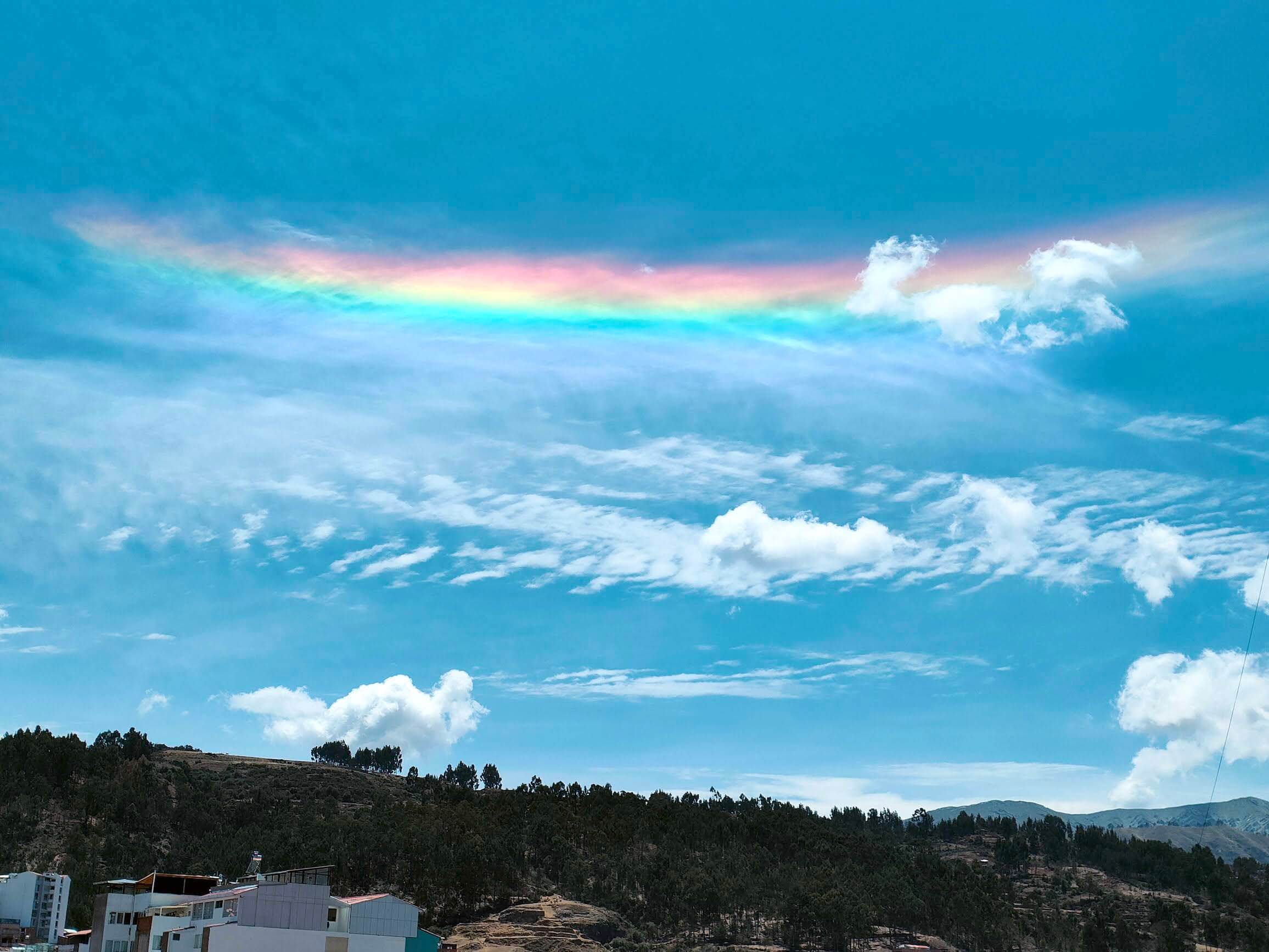 We saw a halo! I read that it’s a “zenith arc.” It appears when there are cirrus clouds in the sky.