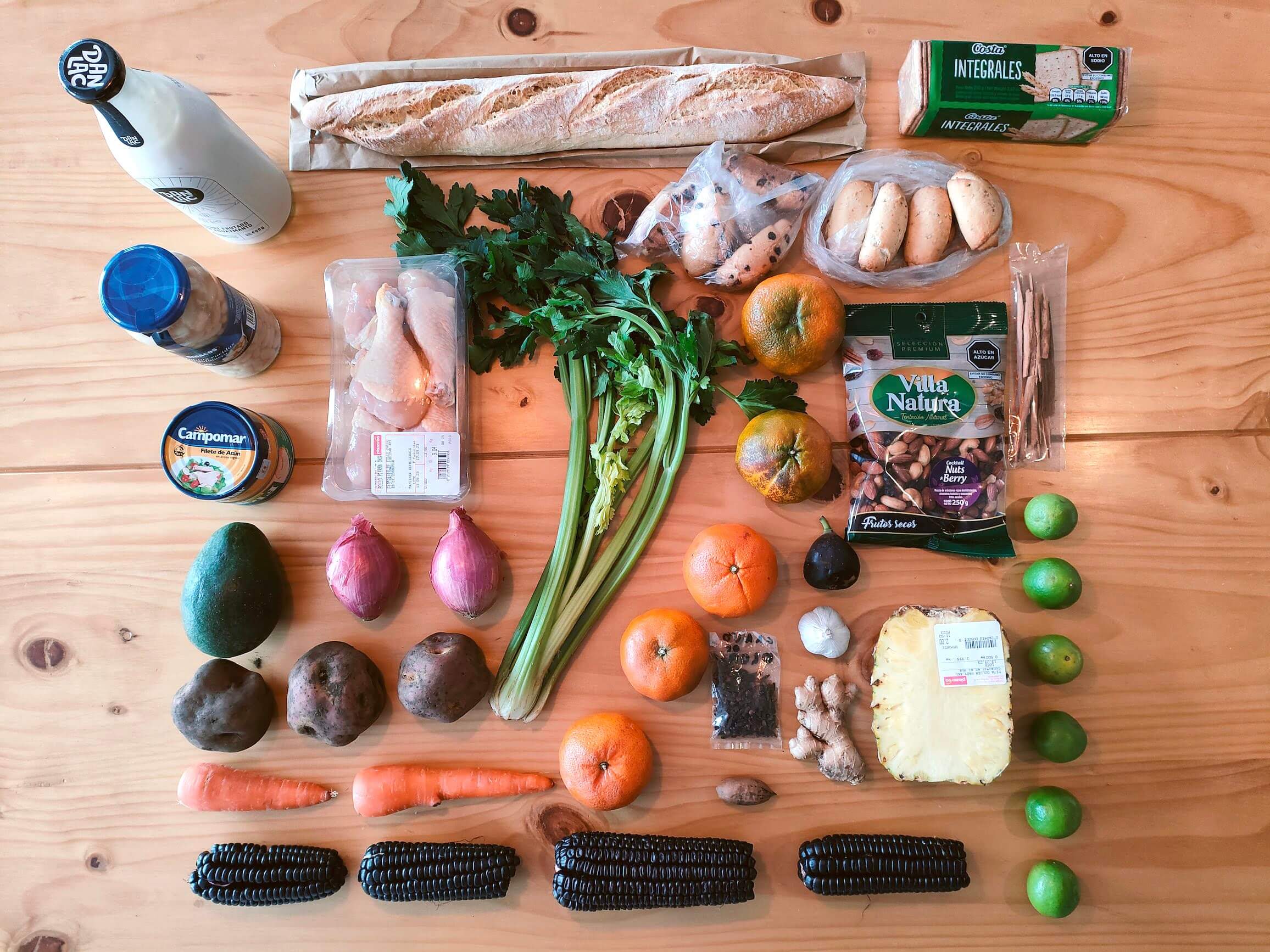Our purchases. We bought a very tasty baguette!