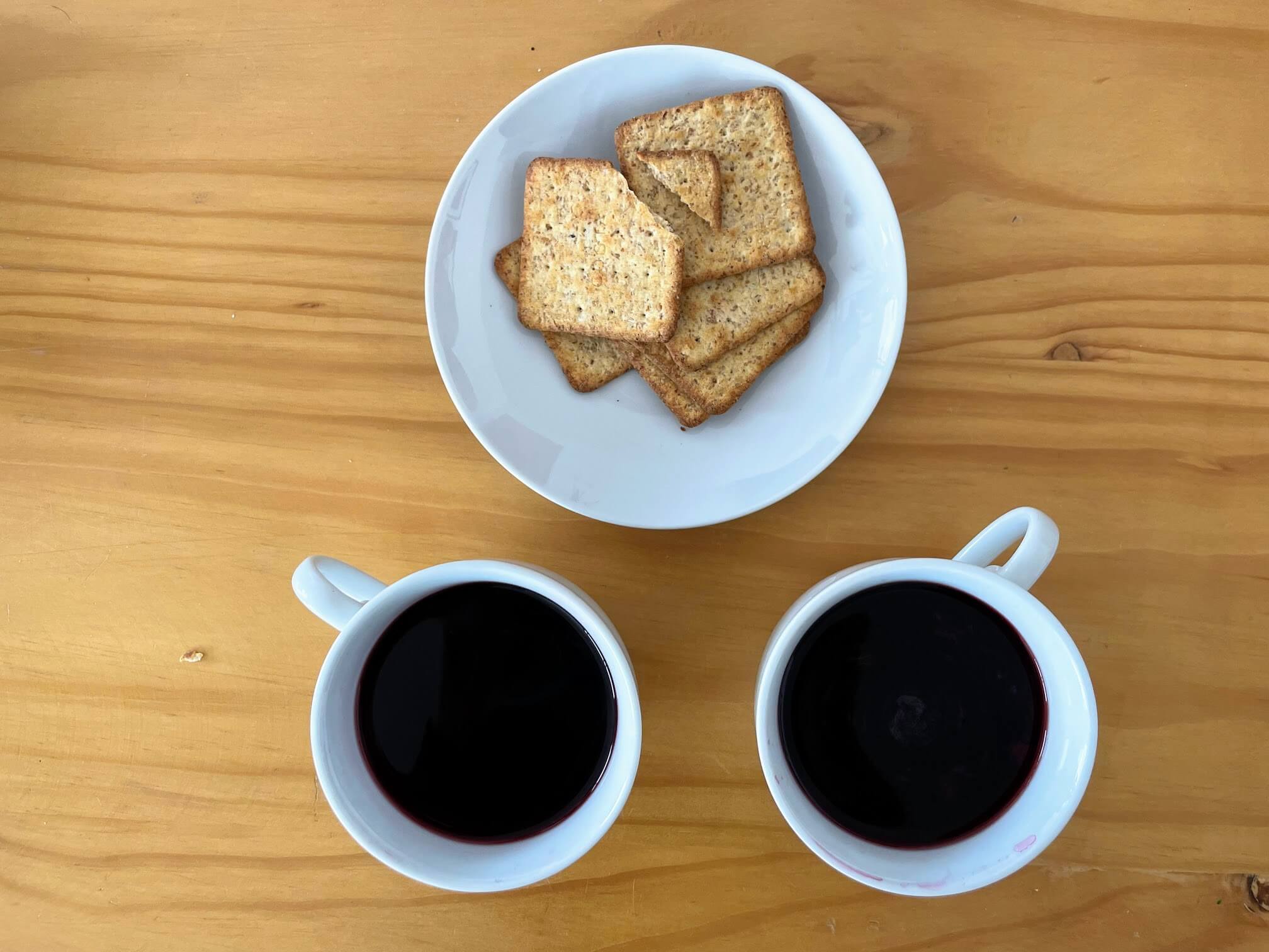 Our chicha morada. Drink it hot. Add a little sugar.