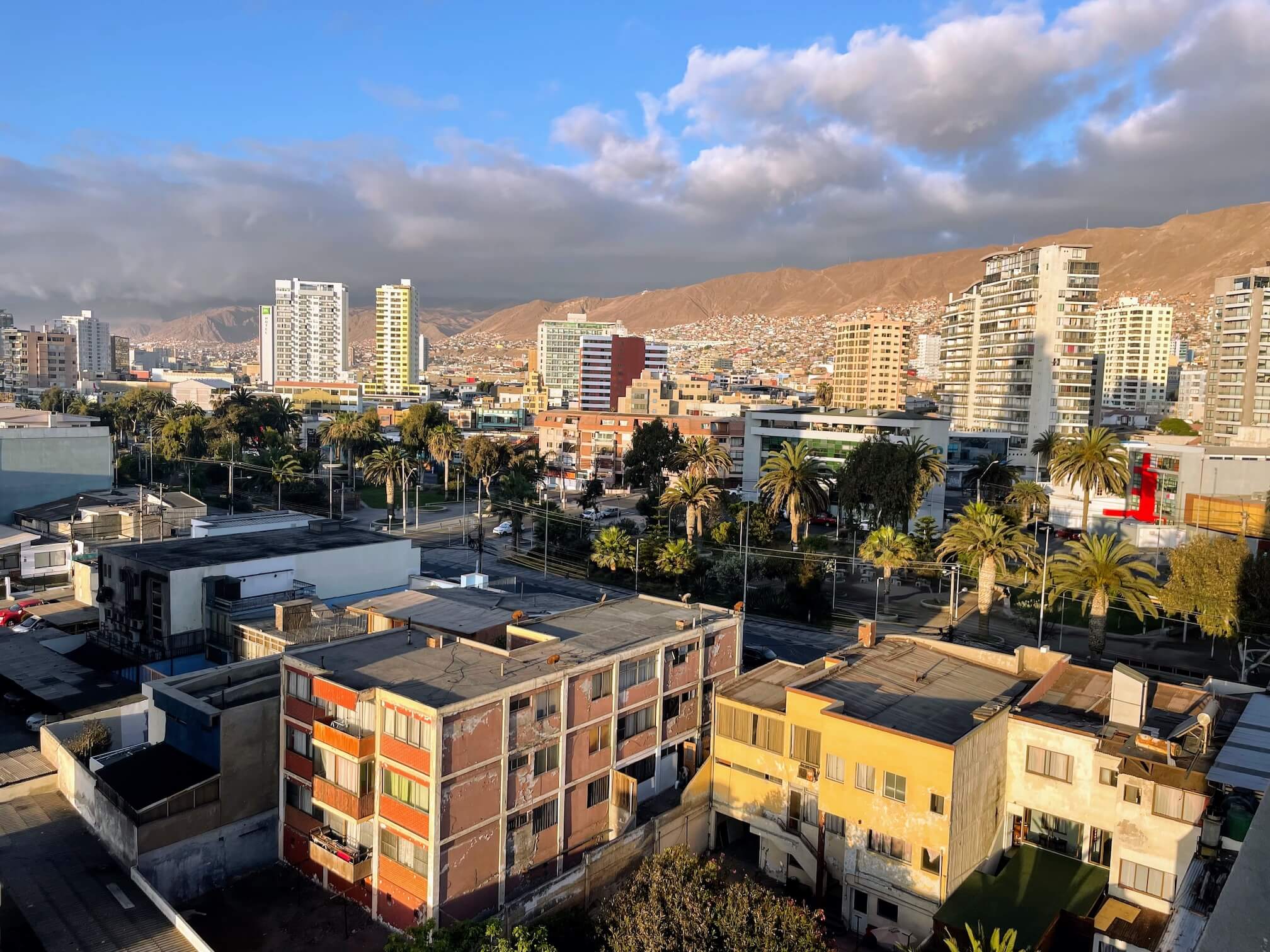 View of the city from the balcony