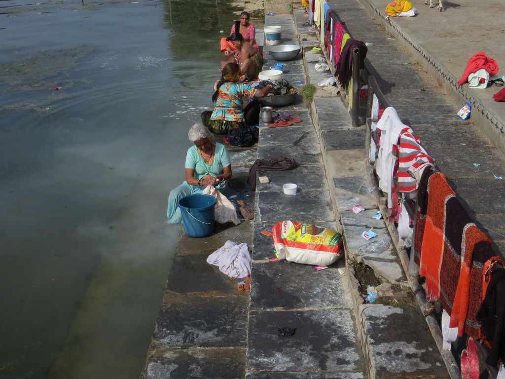 We saw how the ladies wash clothes in the lake.