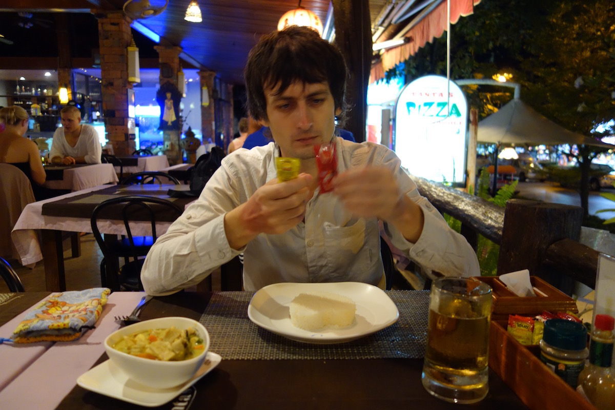 We also drank local beer. Beer here is expensive and not tasty, but it is cold.