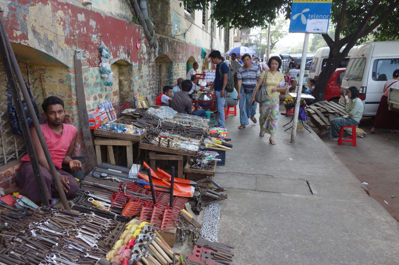 Street market in downtown Yangon