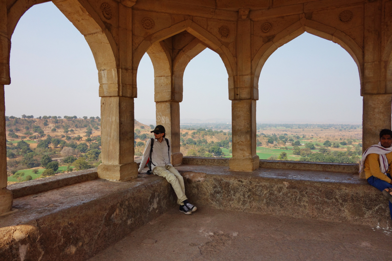 Enjoying the views from the tower