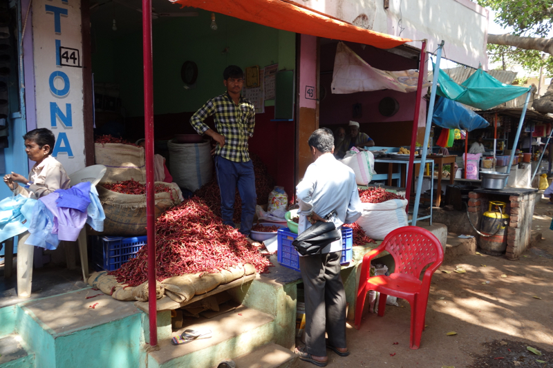 At the market, mountains of red pepper
